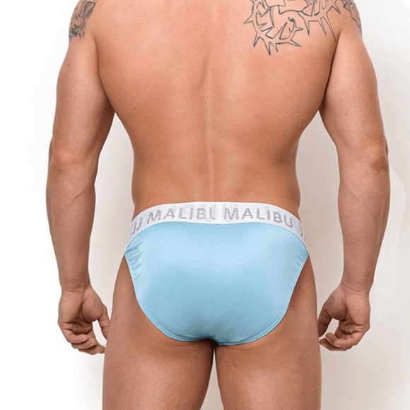 JJ Malibu Showdown Briefs with Holographic Waistband - Size Large, Blue - Picture 5 of 5